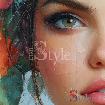 Quadro Donna Siciliana Moderna con Limoni, Arance e Fichi d’India